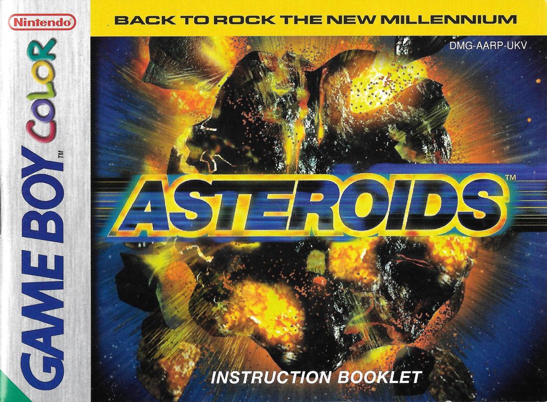 Manual for Asteroids (Game Boy Color): Front