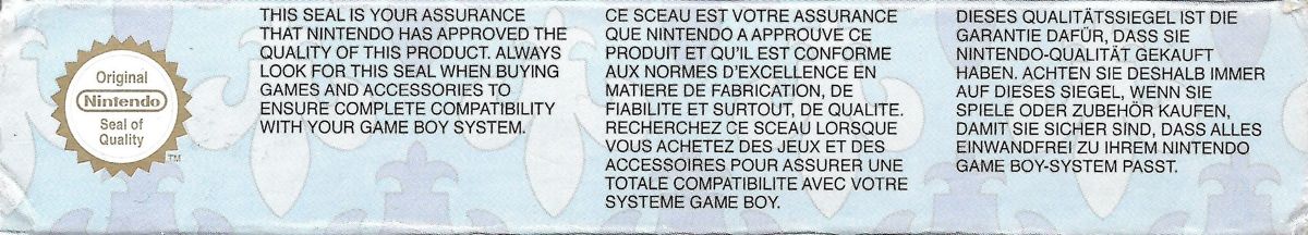 Spine/Sides for Rugrats in Paris: The Movie (Game Boy Color): Top