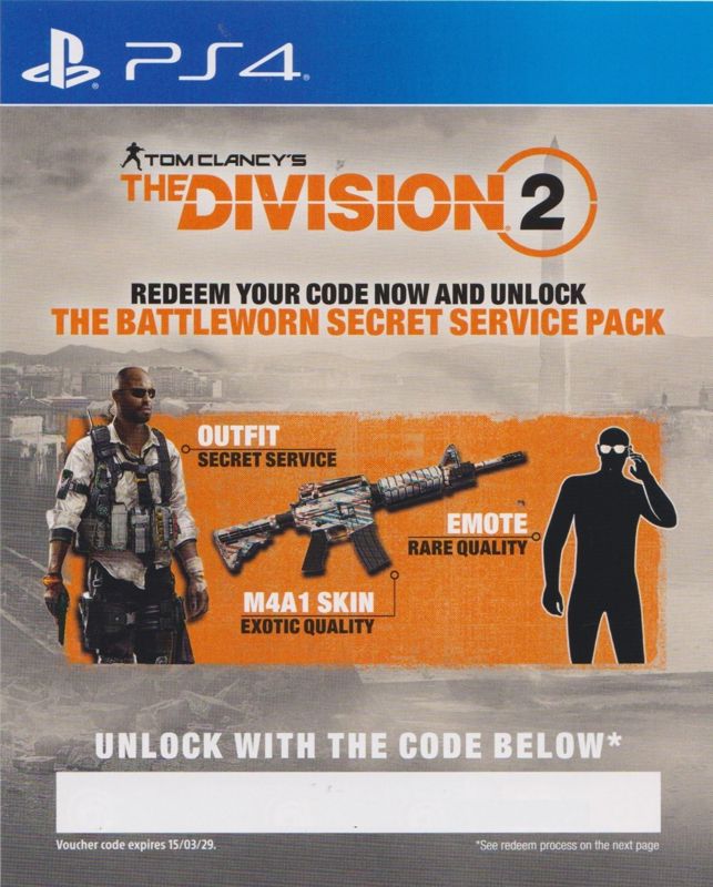 Other for Tom Clancy's The Division 2 (Washington D.C. Edition) (PlayStation 4): DLC Flyer - Battleworn Secret Service Pack - Front