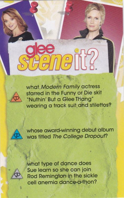 Other for Scene It?: Glee (DVD Player): Trivia Card: The answers are on the other side