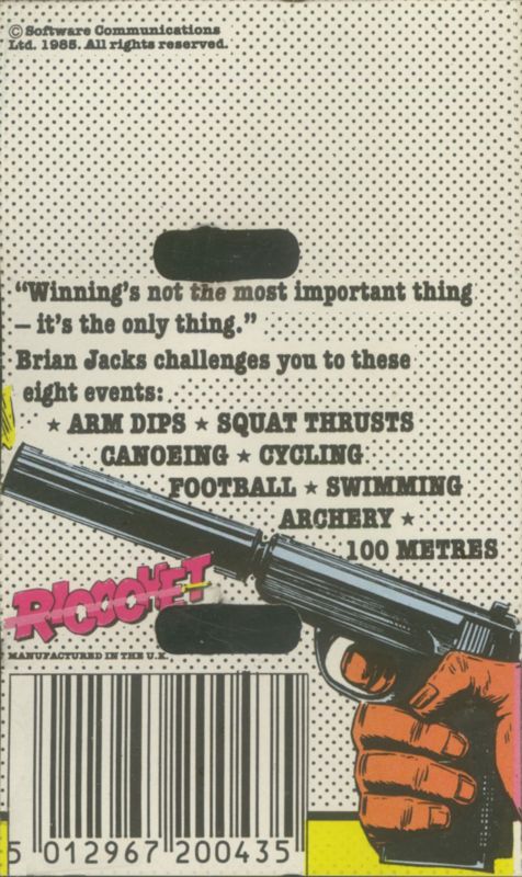 Back Cover for Brian Jacks Superstar Challenge (ZX Spectrum) (Budget re-release)