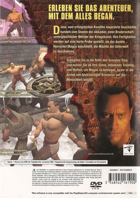 Back Cover for The Scorpion King: Rise of the Akkadian (PlayStation 2)