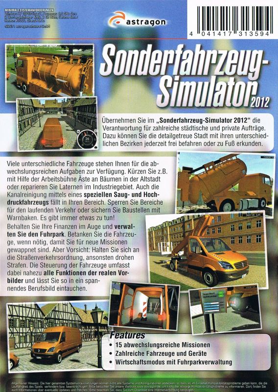 Back Cover for Utility Vehicle Simulator (Windows)