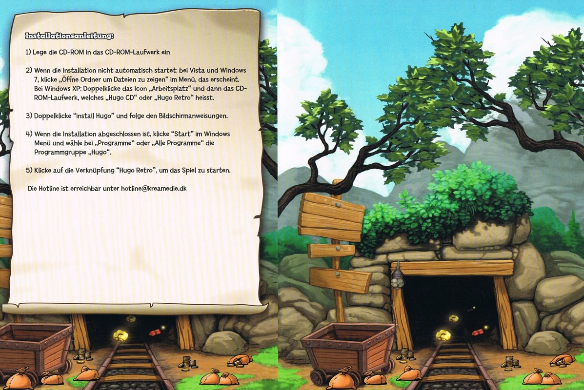Inside Cover for Hugo: Retro Mania (Windows) (Software Pyramide release): Full Cover
