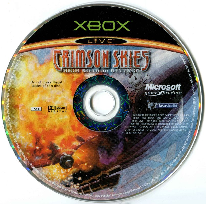 Media for Crimson Skies: High Road to Revenge (Xbox)