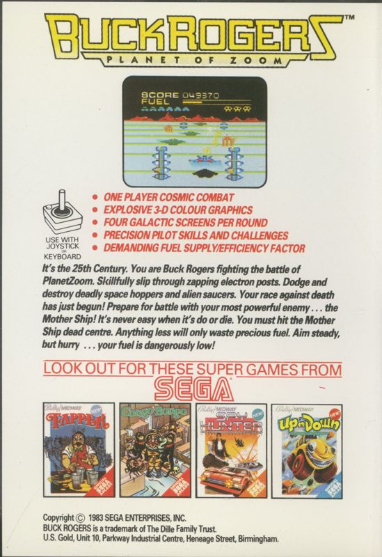 Back Cover for Buck Rogers: Planet of Zoom (ZX Spectrum)