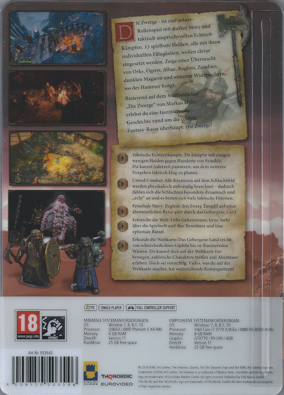 Back Cover for The Dwarves (Windows) (Steelcase Edition)