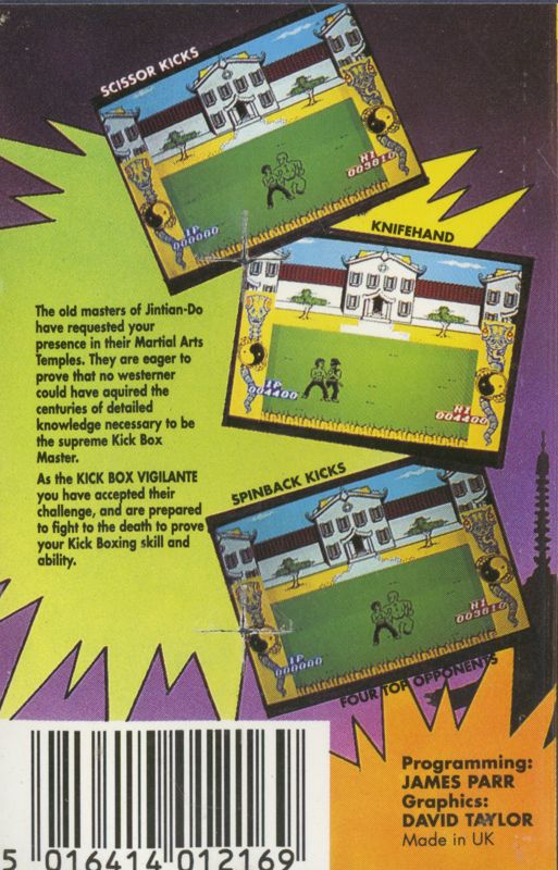 Back Cover for Kick Box Vigilante (ZX Spectrum)