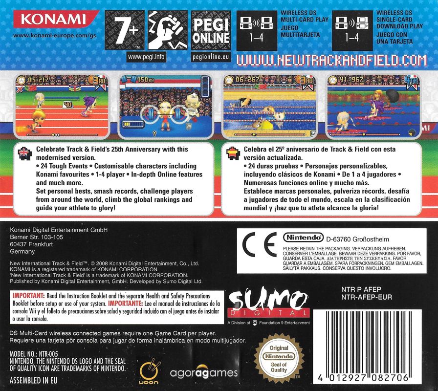 Back Cover for New International Track & Field (Nintendo DS)