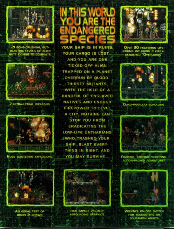 Back Cover for Alien Rampage (DOS)