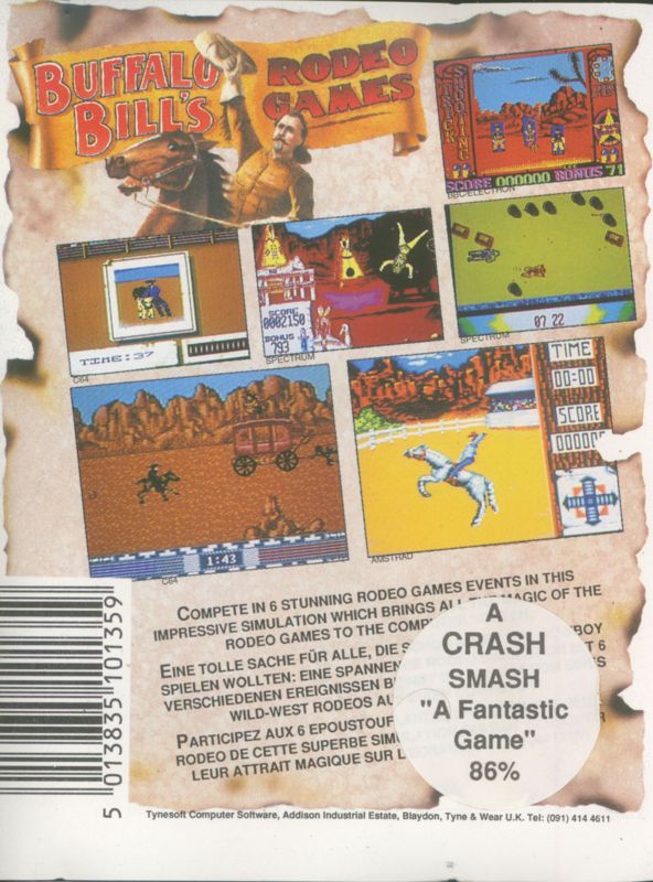 Back Cover for Buffalo Bill's Wild West Show (ZX Spectrum)