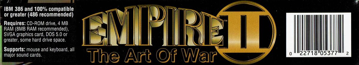 Spine/Sides for Empire II: The Art of War (DOS): Bottom
