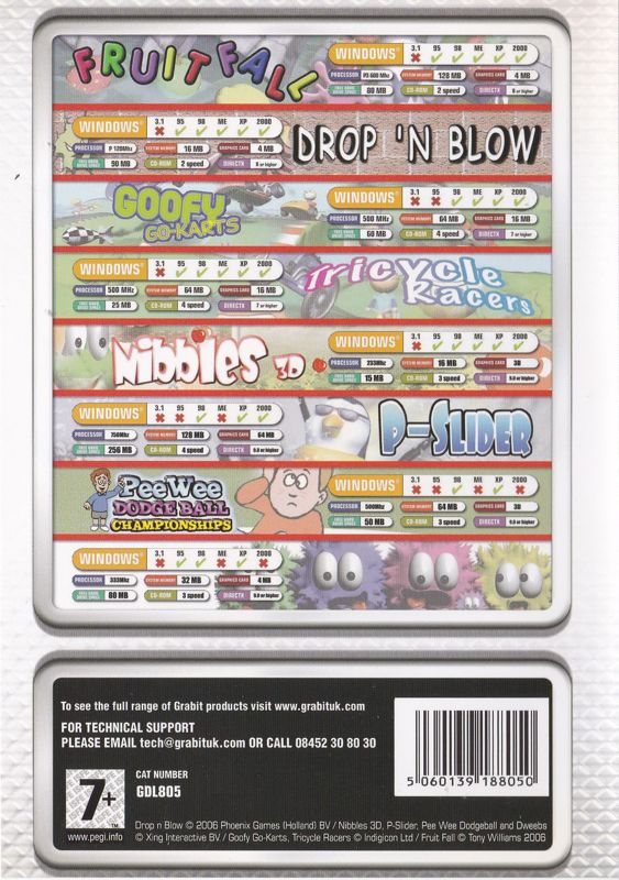 Inside Cover for 10 Krazy Kids PC Games (Windows): Krazy Kids Multidisc: Back