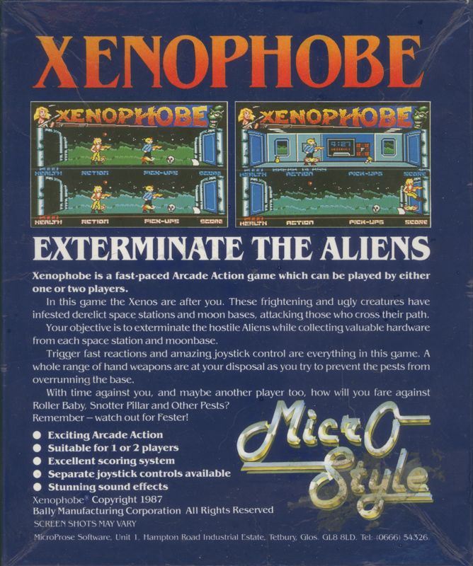 Back Cover for Xenophobe (ZX Spectrum)