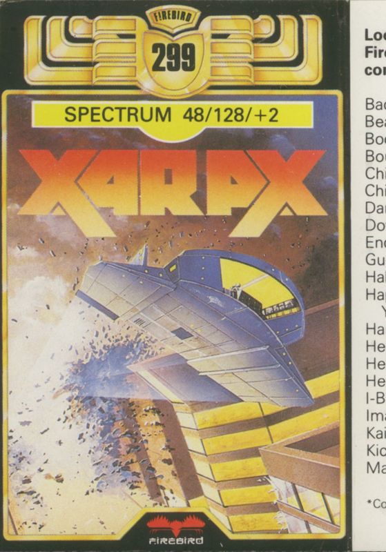 Front Cover for Xarax (ZX Spectrum)