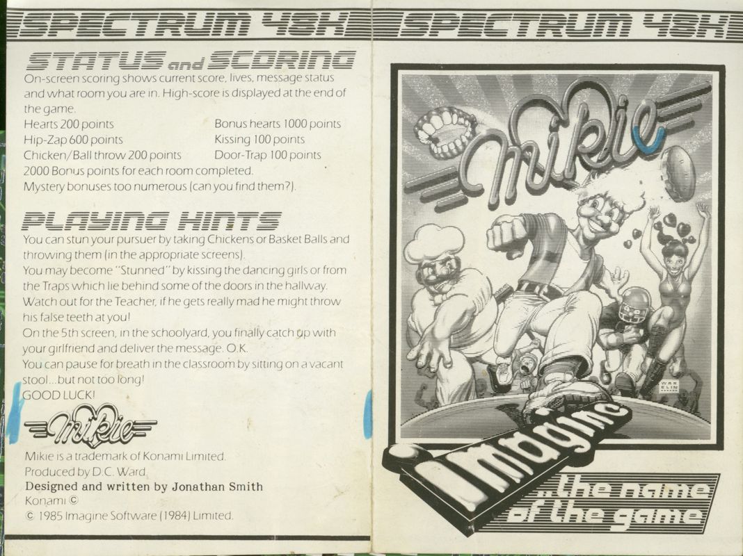 Manual for Mikie (ZX Spectrum)
