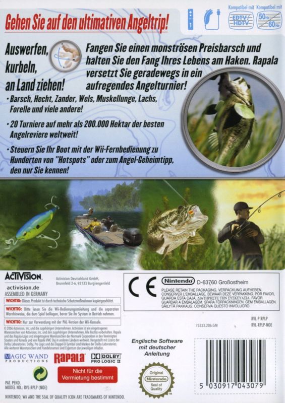 Back Cover for Rapala: Tournament Fishing (Wii)
