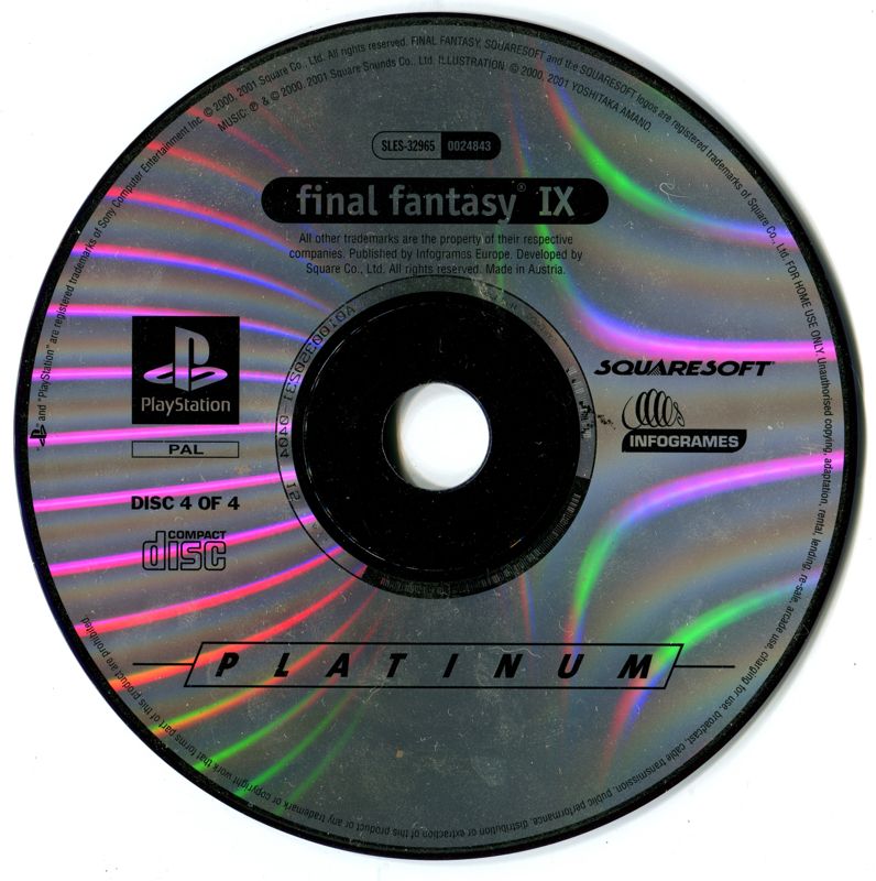 Media for Final Fantasy IX (PlayStation) (Platinum release): Disc 4