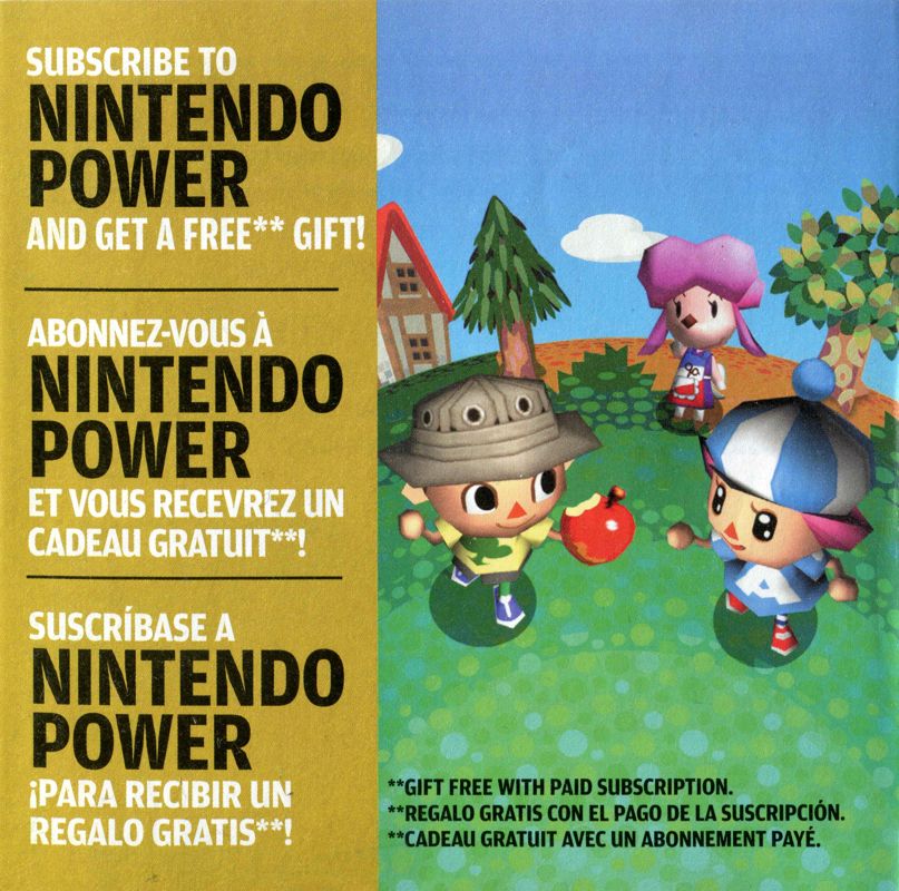 Advertisement for Animal Crossing: Wild World (Nintendo DS): Nintendo Power advertisment - front