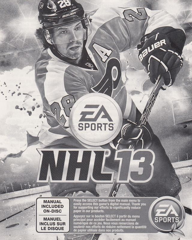 Manual for NHL 13 (PlayStation 3): Front