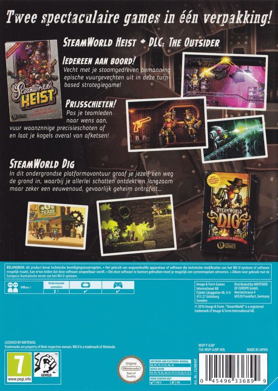 Back Cover for SteamWorld Collection (Wii U) (Nintendo eShop Selects release)