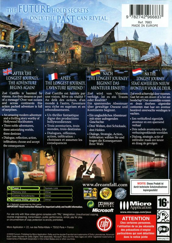 Back Cover for Dreamfall: The Longest Journey (Xbox)