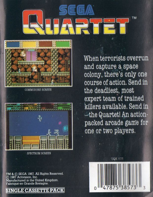 Back Cover for Quartet (Amstrad CPC)