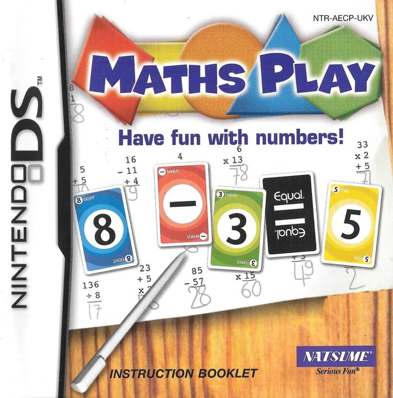 Manual for Math Play (Nintendo DS): Front