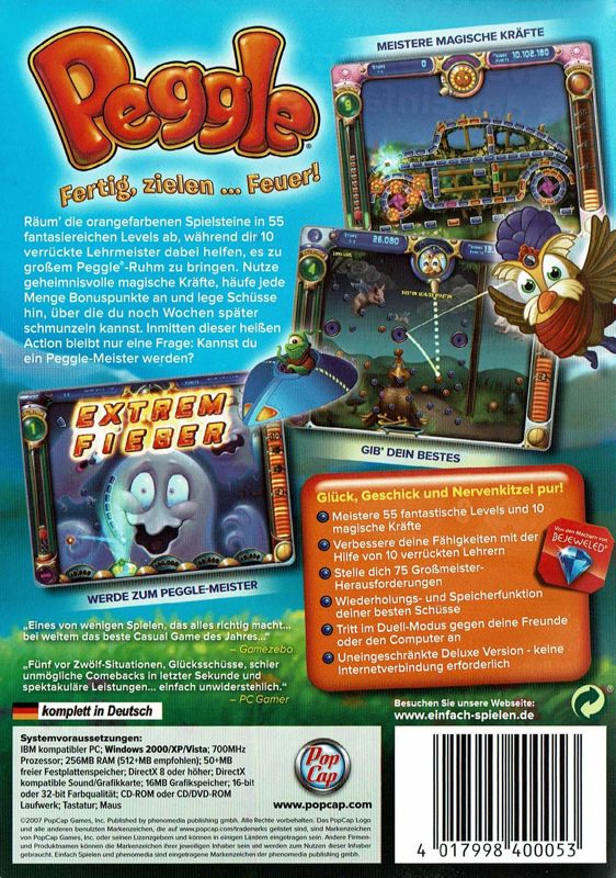 Back Cover for Peggle (Windows) (Einfach Spielen release)