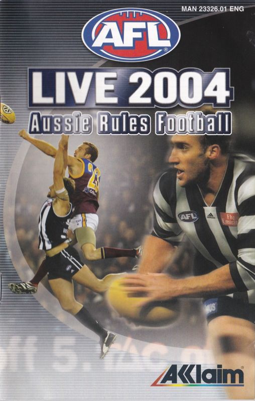 Manual for AFL Live 2004 (PlayStation 2): Front