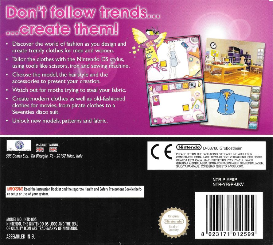 Back Cover for My Fashion Studio (Nintendo DS)
