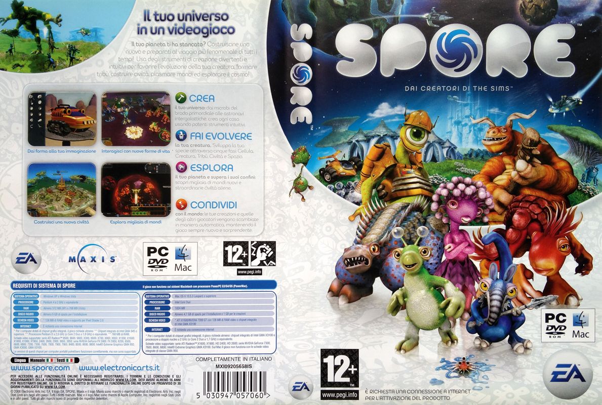 Full Cover for Spore (Macintosh and Windows)