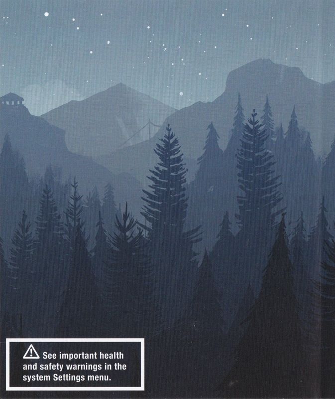 Inside Cover for Firewatch (PlayStation 4) (Limited Run Games release #32): Left