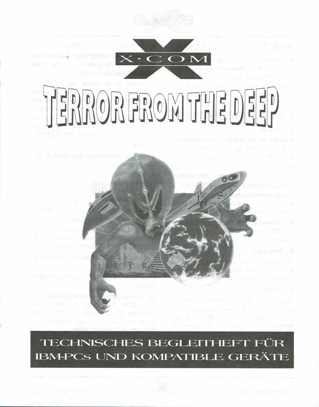 Extras for X-COM: Terror from the Deep (DOS) (CD-ROM release): Technical Supplement - Front