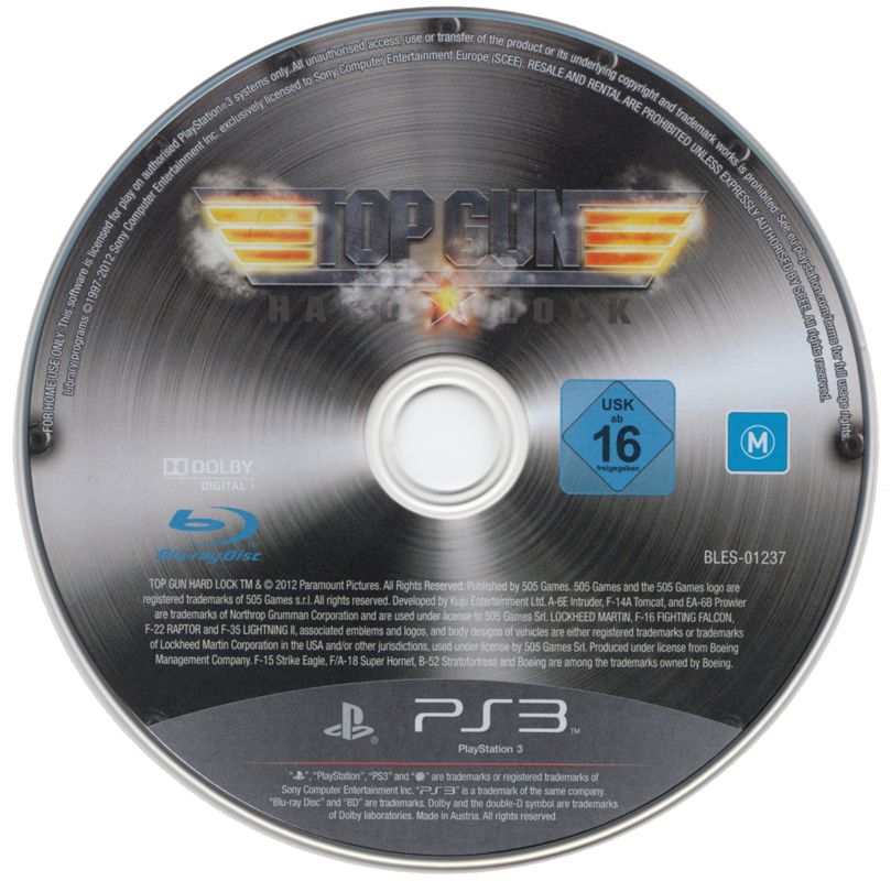 Media for Top Gun: Hard Lock (PlayStation 3)