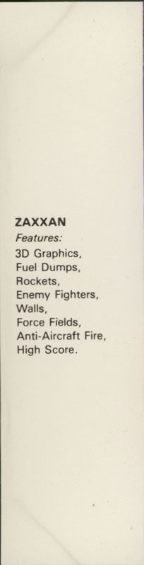 Back Cover for Zaxxan (ZX Spectrum)