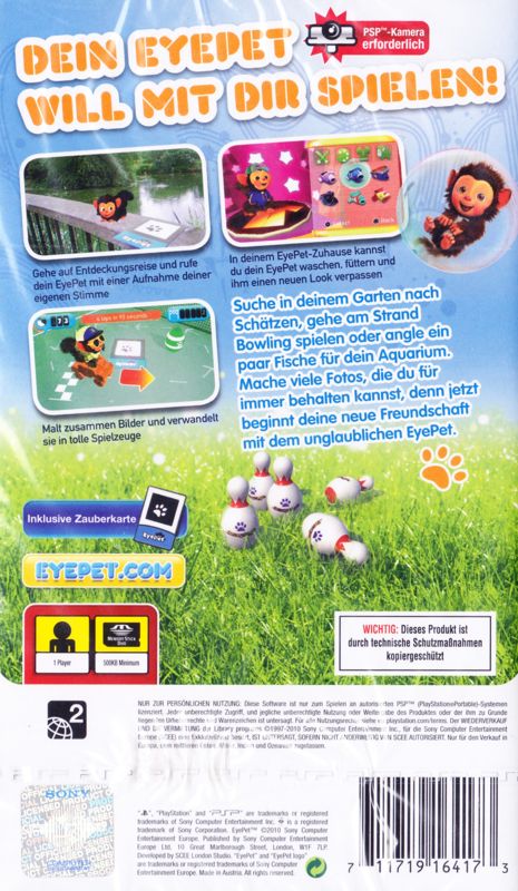 Back Cover for EyePet (PSP)