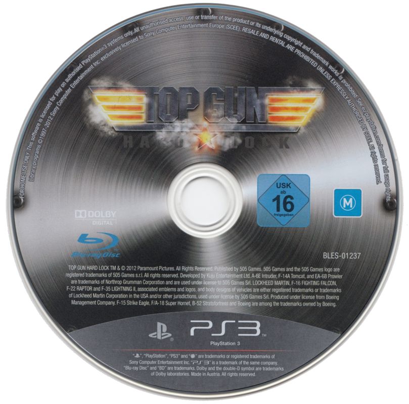 Media for Top Gun: Hard Lock (PlayStation 3)