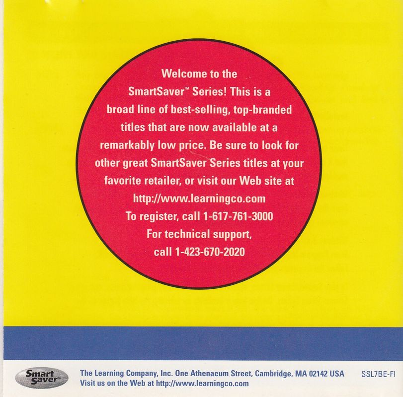 Inside Cover for Sesame Street: Letters (Windows and Windows 3.x) (1998 SmartSaver Release): Front Reverse