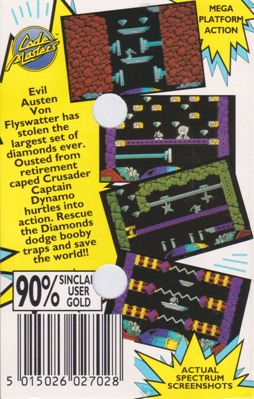 Back Cover for Captain Dynamo (ZX Spectrum)