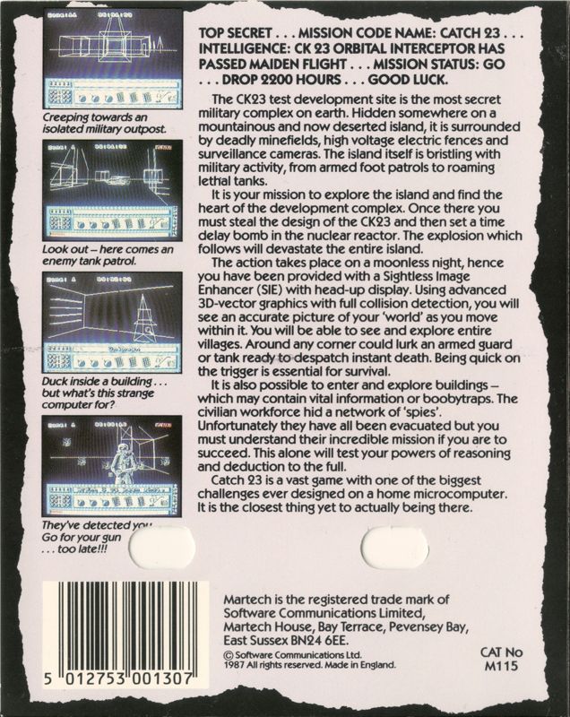 Back Cover for Catch 23 (ZX Spectrum)