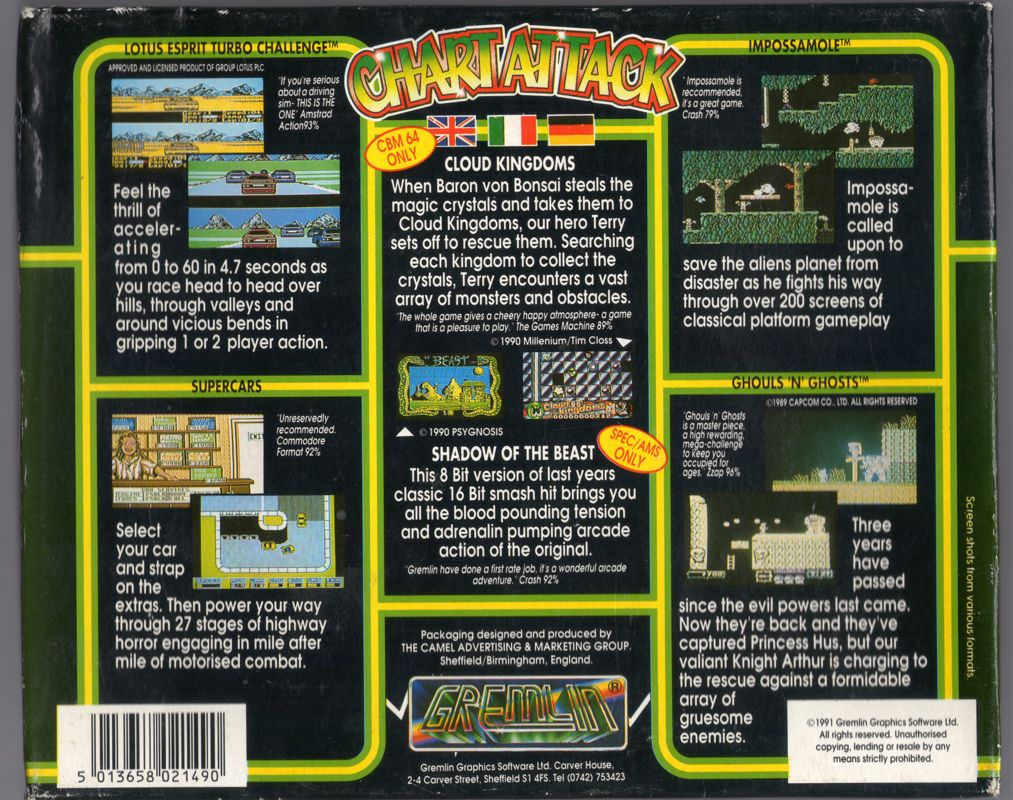 Back Cover for Chart Attack (ZX Spectrum)