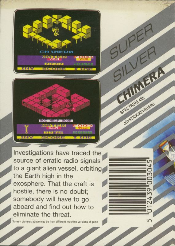 Back Cover for Chimera (ZX Spectrum)