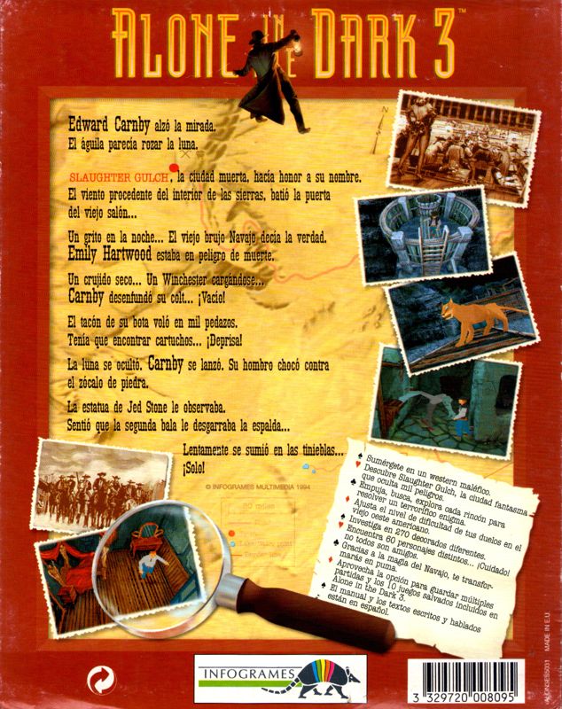 Back Cover for Alone in the Dark 3 (DOS)