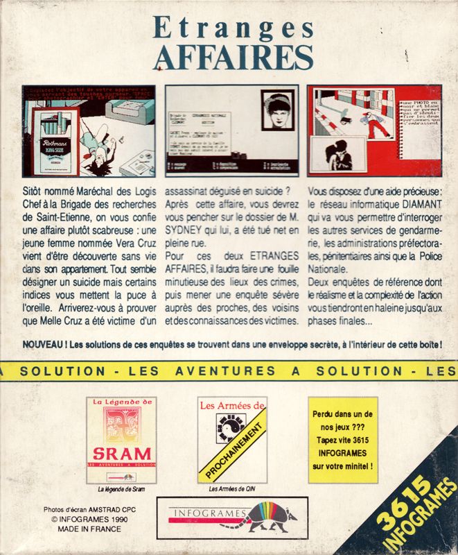 Back Cover for Etranges Affaires (DOS)