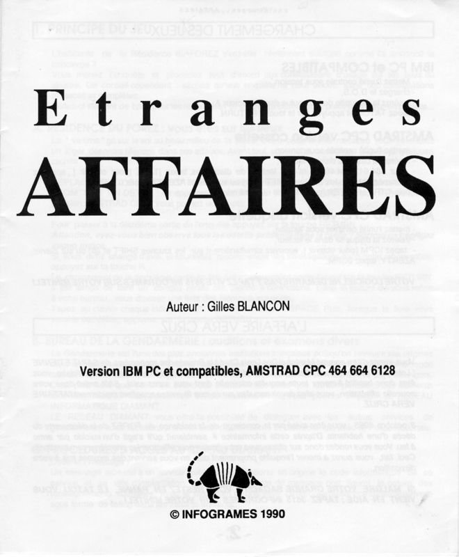 Manual for Etranges Affaires (DOS)