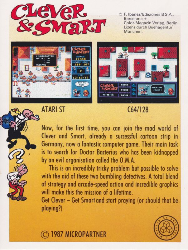 Back Cover for Clever & Smart (ZX Spectrum)