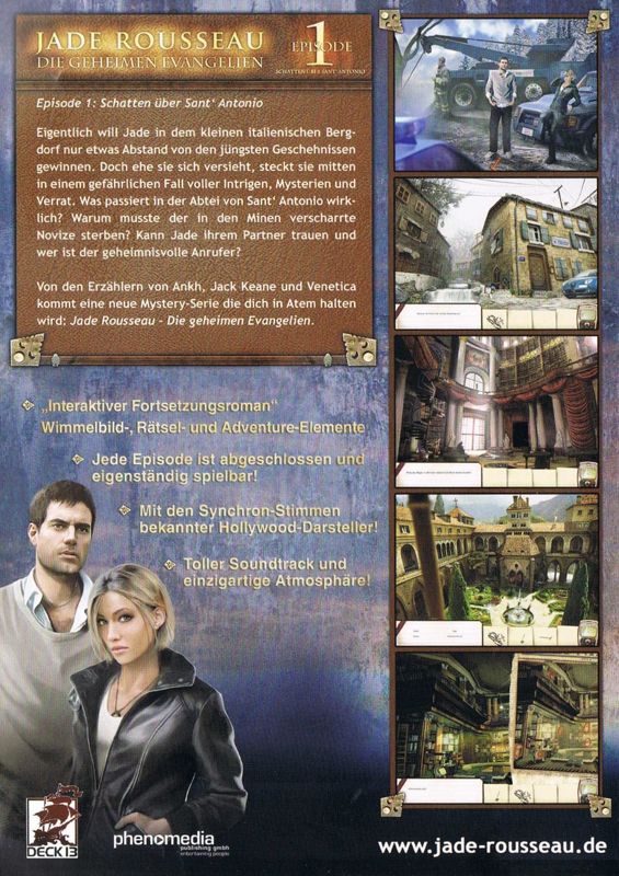 Inside Cover for Jade Rousseau: The Secret Revelations - The Fall of Sant' Antonio (Windows) (Software Pyramide release): Reversible Back