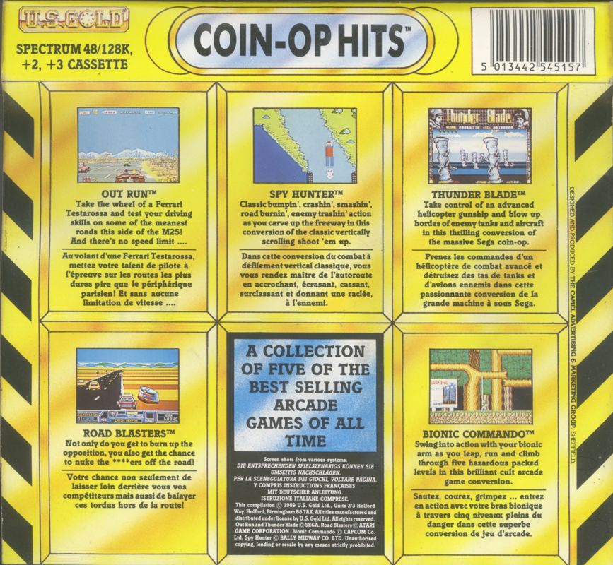 Back Cover for Coin-Op Hits I (ZX Spectrum)