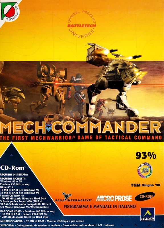 Mech Commander cover or packaging material - MobyGames